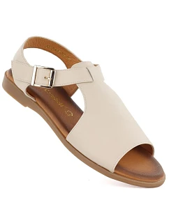 Dámske béžové kožené sandále Cambell 19391