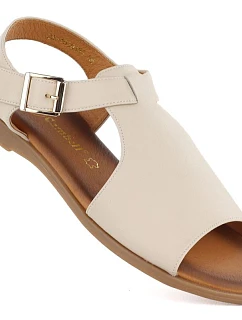 Dámske béžové kožené sandále Cambell 19391