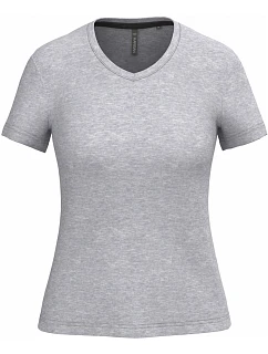 Kariban K 381 Dámske tričko s výstrihom do V 20.K381 oxford grey
