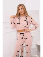 Sada s potlačou pištole tmavo púdrovo ružová