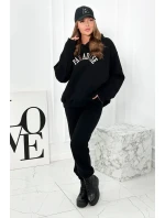 Bavlnená súprava s vyšívaným nápisom Paradise čierny