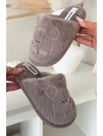 Dětské pantofle s chlupatým tmavě béžovým Norene