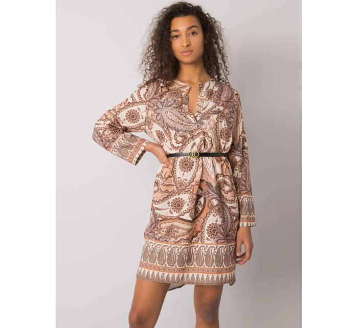 Šaty DHJ SK béžová model 16292320 - FPrice Šaty DHJ SK béžová model 16292320 - FPrice