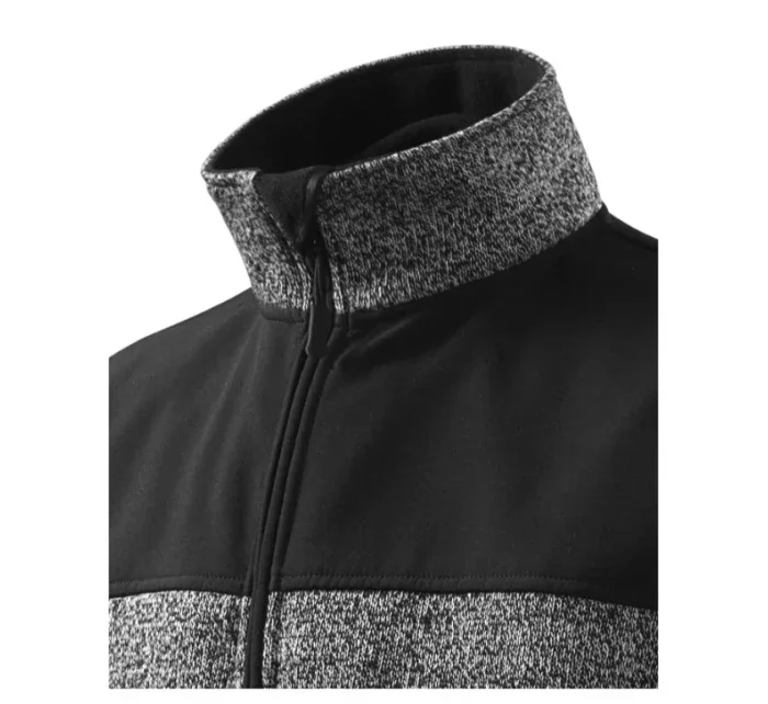 Príležitostná softshellová bunda pánska pletená šedá Príležitostná softshellová bunda pánska pletená šedá