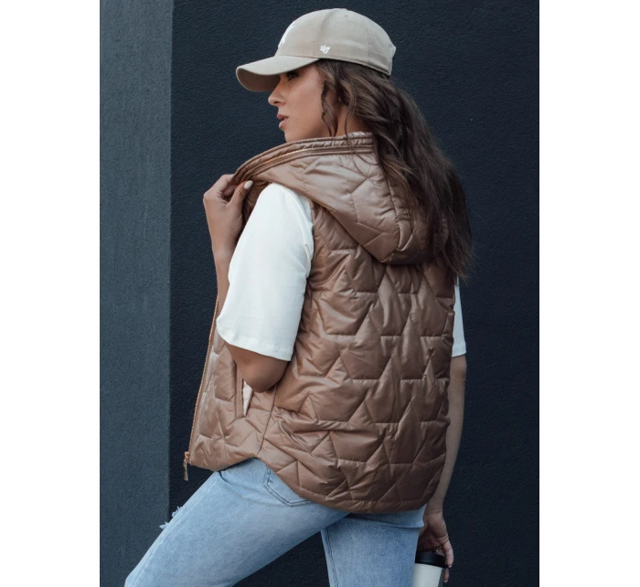 Dámská prošívaná vesta zlatá Dstreet model 21979409 - FashionStreet