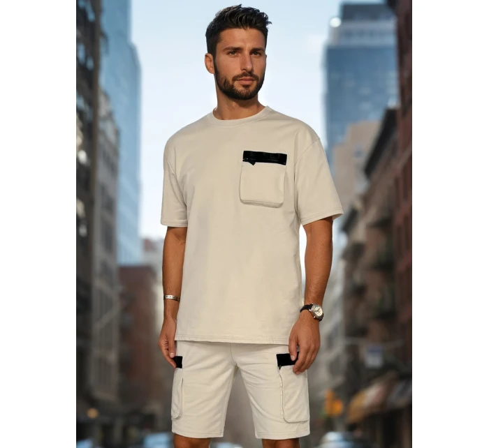 Pánska khaki tepláková súprava Dstreet AX0809