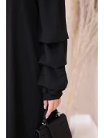 Španielske šaty s ozdobnými rukávmi čierne