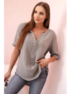 Dámská mušelínová košile s knoflíkem fango