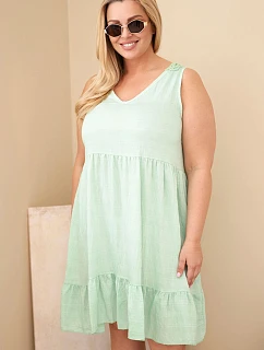 Dámské šaty Plus Size z viskózy s krajkou bez rukávů tmavě model 22136583 - K-Fashion