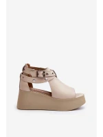 Kožené sandály na Beige model 21659891 - Zazoo