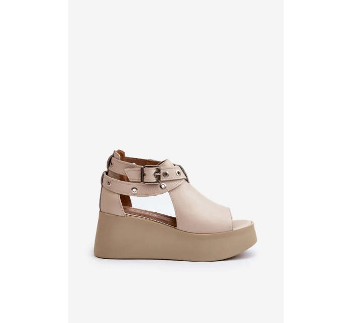 Kožené sandály na Beige model 21659891 - Zazoo
