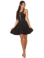 Dámske sexy mini šaty s priehľadným výstrihom 50226 Čierna - KouCla