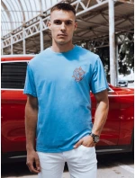 Pánské světle modré tričko s potiskem Dstreet model 21975066 - FashionStreet