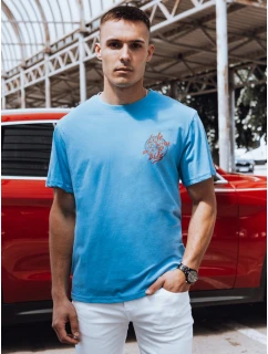 Pánské světle modré tričko s potiskem Dstreet model 21975066 - FashionStreet