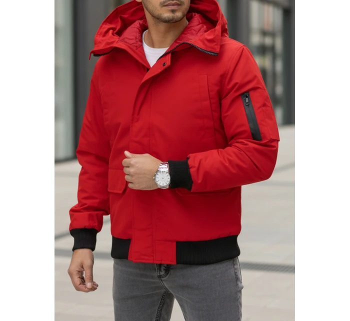 Pánská zimní bunda s kapucí červená Dstreet model 21982784 - FashionStreet