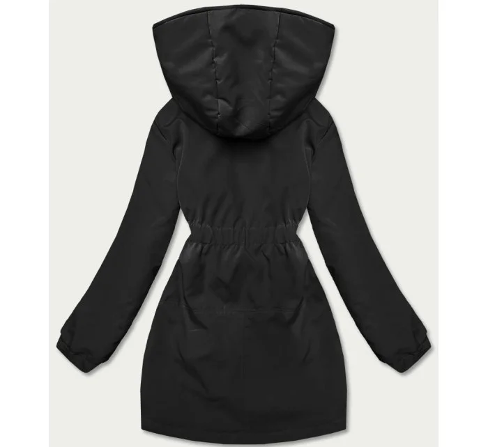 Čierna dámska bunda s kapucňou (B8121-1) Čierna dámska bunda s kapucňou (B8121-1)