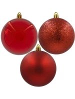 DEKORATÍVNE PLASTOVÉ OZDOBY BEZPEČNÉ 6KS 80MM ČERVENÉ