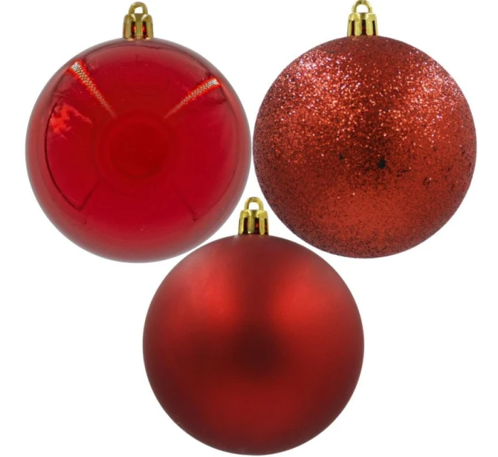 DEKORATÍVNE PLASTOVÉ OZDOBY BEZPEČNÉ 6KS 80MM ČERVENÉ