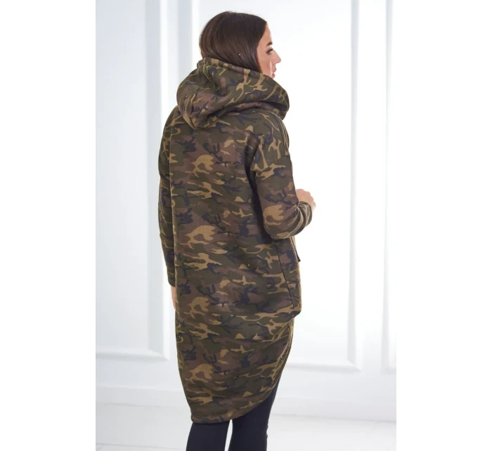 Mikina moro s dlhým chrbtom khaki+zelená Mikina moro s dlhým chrbtom khaki+zelená