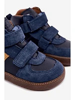 Dětská barefoot obuv z semišové kůže FRODDO G2110157 Tmavě modrá