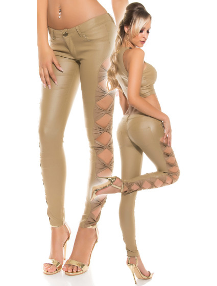 Sexy KouCla leather look trousers with side loops