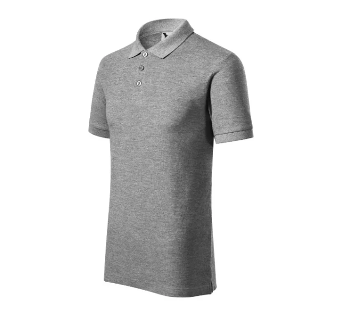 Cotton Heavy polokošile pánská tmavě šedý melír