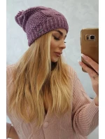 Fleecová čiapka Carolina K243 tmavo ružová