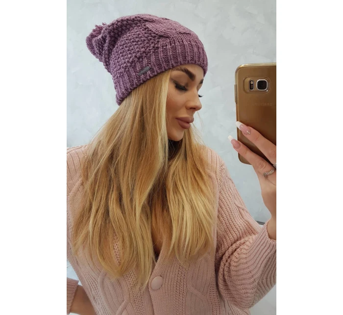 Fleecová čiapka Carolina K243 tmavo ružová