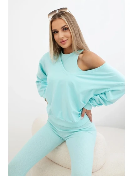 3dielny set mikina + top + legíny mint 3dielny set mikina + top + legíny mint