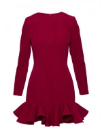 model 21296129 Šaty s volánkovým lemem bordó - Moe model 21296129 Šaty s volánkovým lemem bordó - Moe