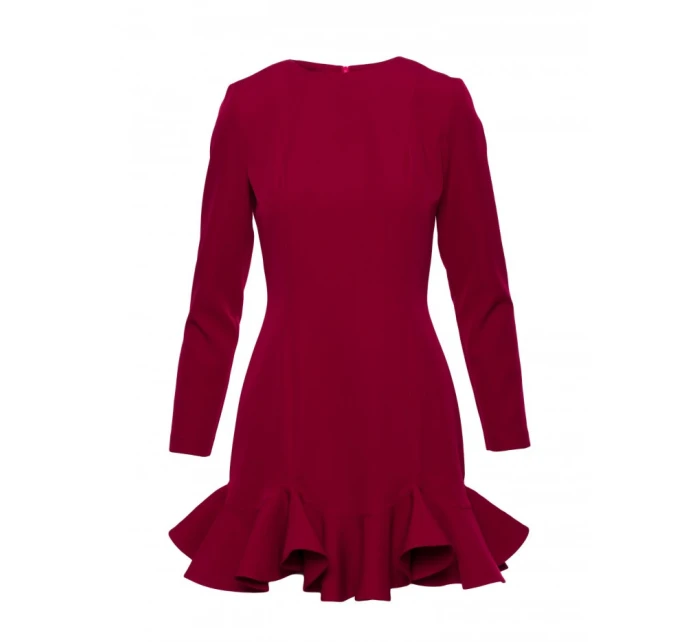 model 21296129 Šaty s volánkovým lemem bordó - Moe model 21296129 Šaty s volánkovým lemem bordó - Moe