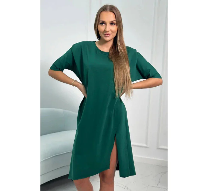 Dámské oversize šaty model 20965280 Tmavě zelená - Kesi