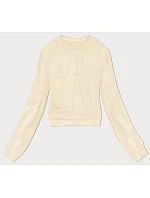 Dámska tenká krátka mikina ecru (8B938-67+132) - J.Style