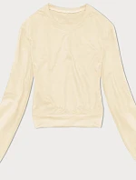 Dámska tenká krátka mikina ecru (8B938-67+132) - J.Style