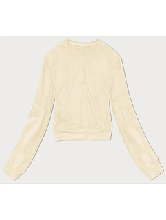 Dámska tenká krátka mikina ecru (8B938-67+132) - J.Style