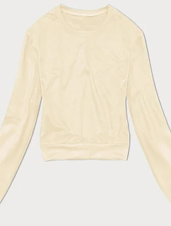 Dámska tenká krátka mikina ecru (8B938-67+132) - J.Style