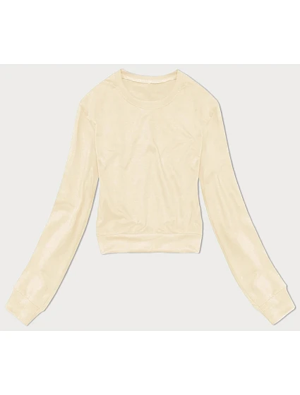 Dámska tenká krátka mikina ecru (8B938-67+132) - J.Style