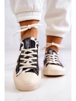 Damskie Materiałowe Trampki Moro BIG STAR JJ274237 Biało-Szare Damskie Materiałowe Trampki Moro BIG STAR JJ274237 Biało-Szare