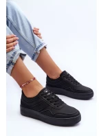 Buty Sportowe Damskie Na Platformie Czarne Pudina