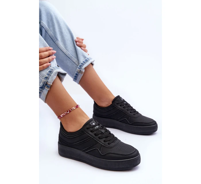 Buty Sportowe Damskie Na Platformie Czarne Pudina