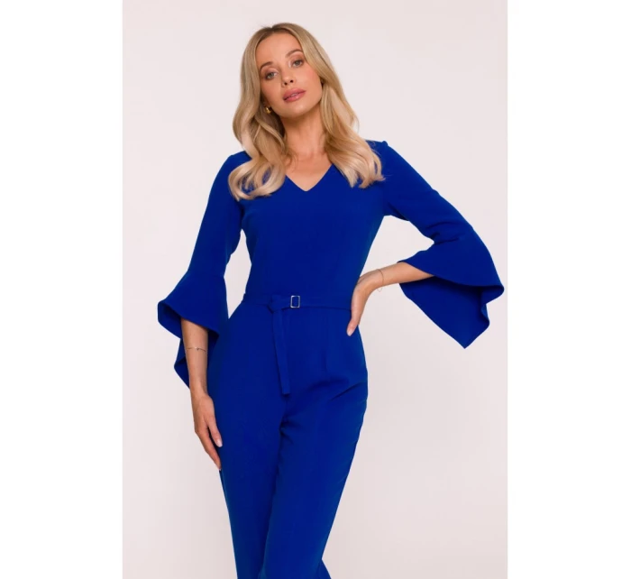 S416 Kombinéza s volánovými rukávmi - kráľovská modrá