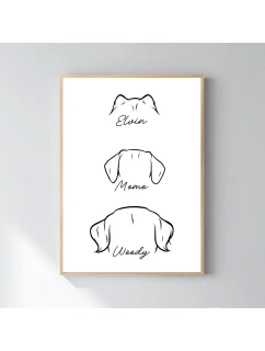 Personalizovaný magický fotoobraz v rámu - 50x70 - zvířecí ouška 