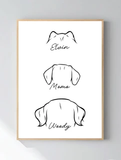 Personalizovaný magický fotoobraz v rámu - 50x70 - zvířecí ouška 