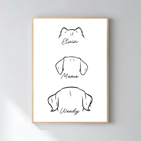 Personalizovaný magický fotoobraz v rámu - 50x70 - zvířecí ouška 