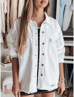 Dámská oversize džínová bunda bílá Dstreet model 21988196 - FashionStreet