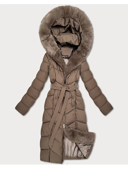 Dámska zimná bunda s kožušinou S'West dark beige (B8525-12) Dámska zimná bunda s kožušinou S'West dark beige (B8525-12)