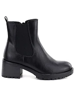 Dámské kotníkové boty na podpatku, zateplené, černé, Potocki SZ12742 Dámské kotníkové boty na podpatku, zateplené, černé, Potocki SZ12742
