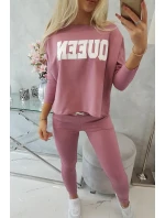 Sada s potlačou Queen tmavo ružová Sada s potlačou Queen tmavo ružová