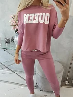 Sada s potlačou Queen tmavo ružová
