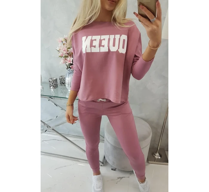 Sada s potlačou Queen tmavo ružová Sada s potlačou Queen tmavo ružová